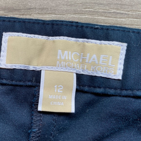 Michael Kors navy blue trousers pants with gold details 97% cotton - Picture 8 of 12